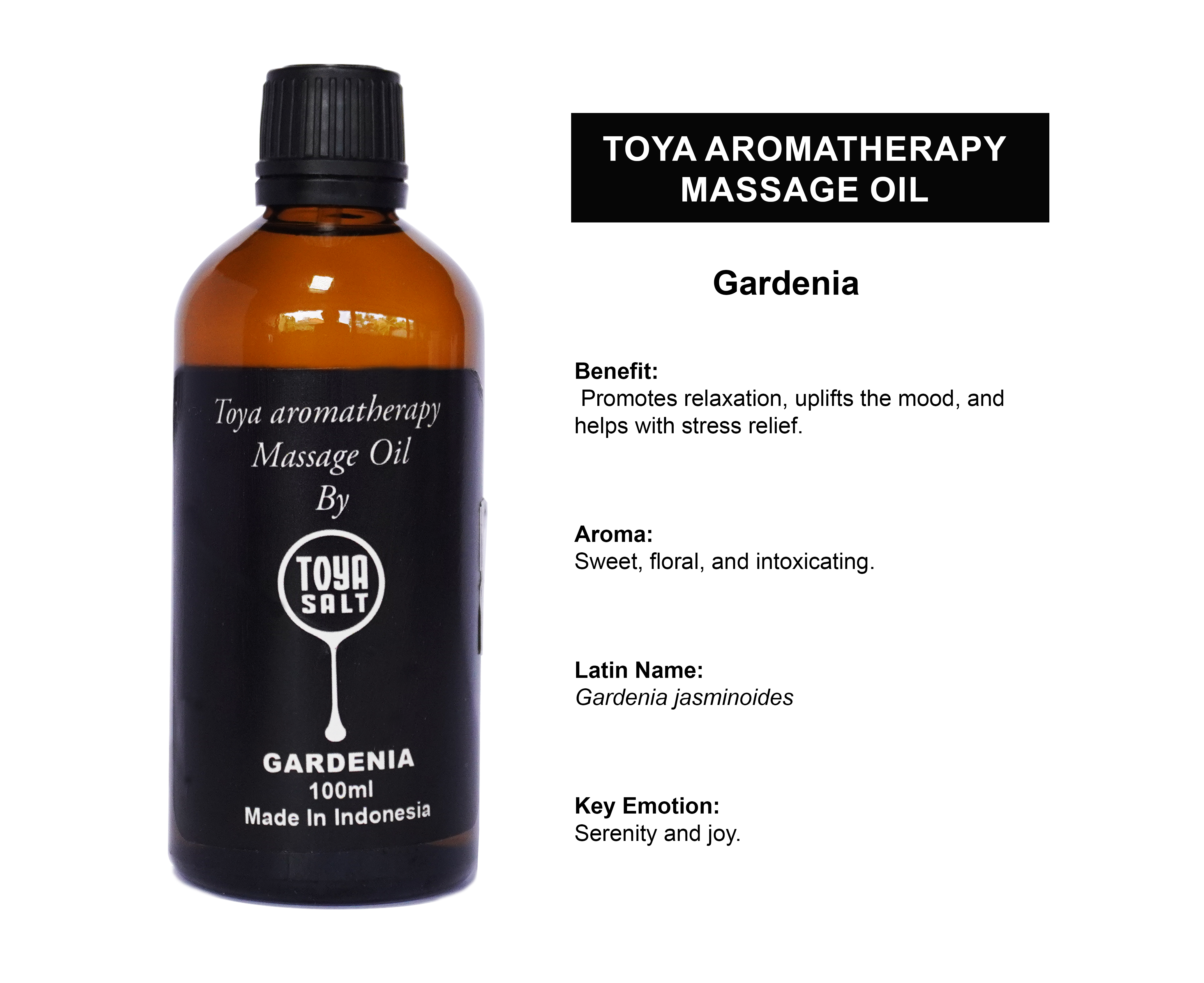 Gardenia - Aromatherapy Massage Oil - Toya Salt