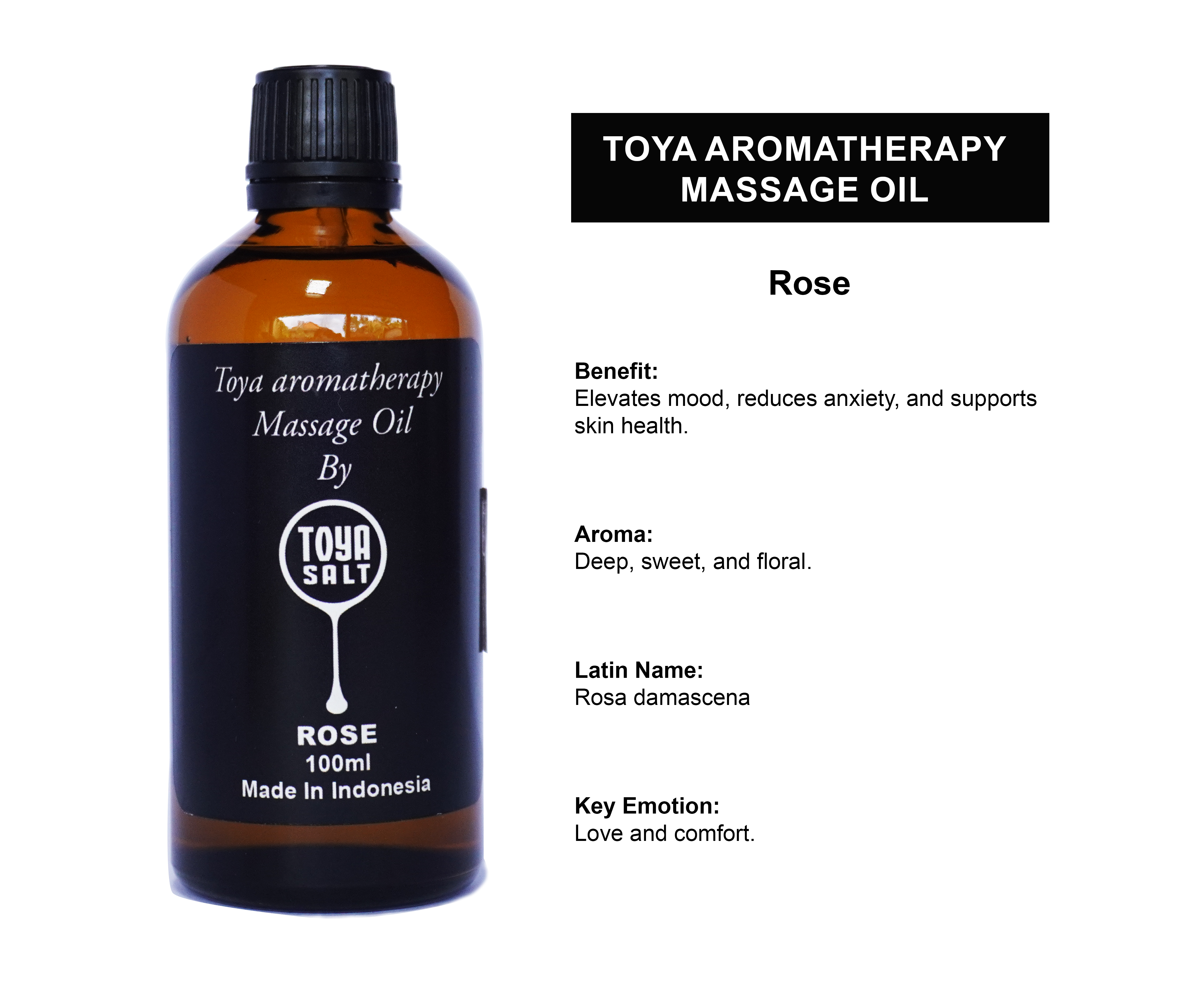 Rose - Aromatherapy Massage Oil - Toya Salt
